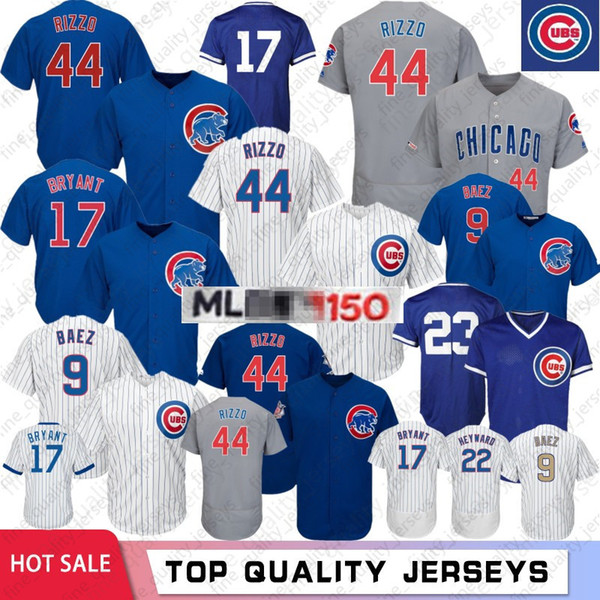 44 Anthony Rizzo #9 Javier Baez #12 Kyle Schwarber 17 Kris Bryant 150th Patch Baseball Jerseys 49 Jake 22 Heyward Top 2020