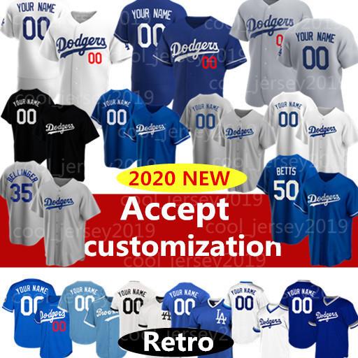 Custom Los Angeles Baseball Jerseys Bellinger Kershaw Betts Hernandez Piazza Turner Seager Ryu Pederson Utley Koufax Customized jersey