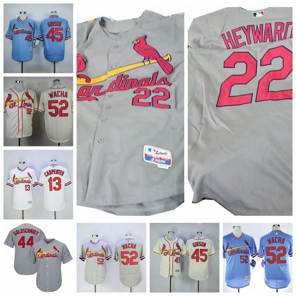 Men's St. Louis Wacha Jersey Matt Carpenter Willie McGee Keith Hernandez Jason Heyward White Grey Blue Baseball Jerseys