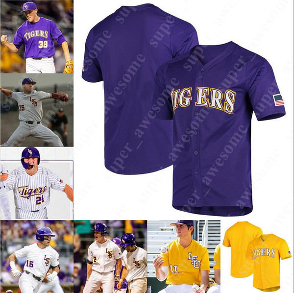 LSU Tigers Baseball Jersey Devin Fontenot Daniel Cabrera Cade Doughty Zack Mathis Cade Beloso Saul Garza Wes Toups Alex Bregman Gavin Dugas