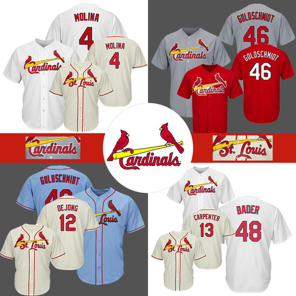 46 Paul Goldschmidt Cardinals Baseball Jersey St. Louis cheap 4 Yadier Molina 13 Matt Carpenter 48 Harrison Bader Jerseys blue red