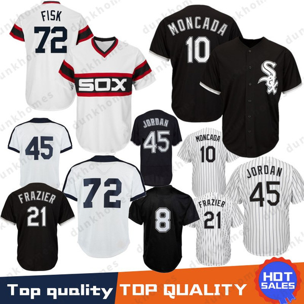 Chicago White 10 Yoan Moncada Sox Baseball Jersey 8 Bo Jackson 45 Michael 72 Fisk 21 Todd Frazier 35 Frank Thomas 79 Jose Abreu Stitched