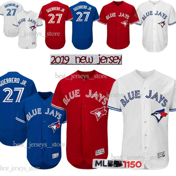 Toronto jerseys Blue Jays 27 Vladimir Guerrero Jr. Baseball Jersey 11 Kevin Pillar 6 Marcus Stroman 12 Alomar 2019 Best selling Jersey