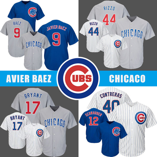 44 Anthony Rizzo Chicago Baseball jerseys Cubs 17 Kris Bryant 9 Javier Baez 12 Kyle Schwarber 18 Ben Zobrist New hot selling 2019