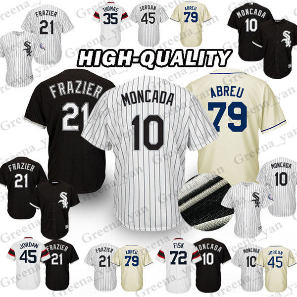 Chicago White Sox Baseball Jersey 8 Bo Jackson 45 Michael 35 Frank Thomas 21 Todd Frazier 79 Jose Abreu 10 Yoan Moncada Jerseys Adult