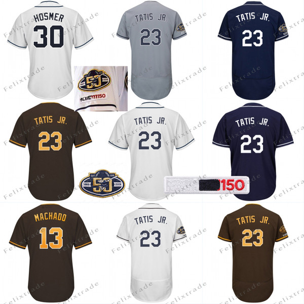 50th 150th Patch 23 Fernando Tatis Jr. 13 Manny Machado San Diego Jersey Eric Hosmer Wil Myers Austin Hedges Manuel Margot Hunter Renfroe