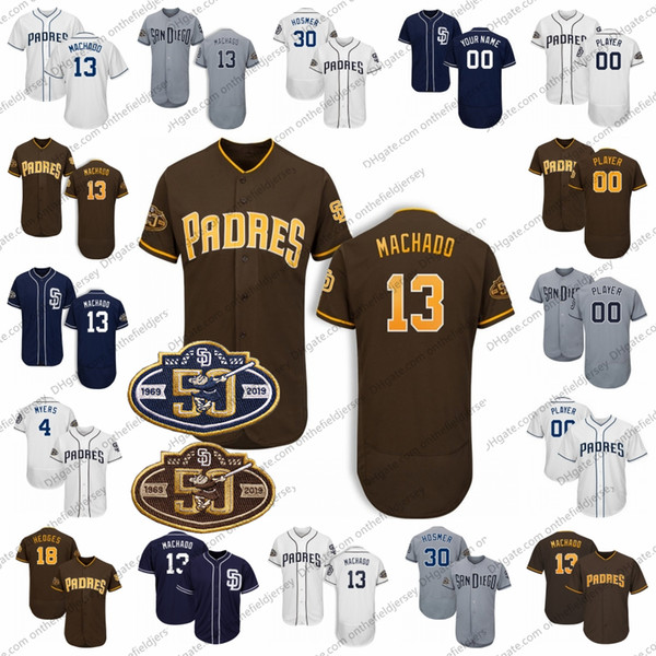 2019 Manny Machado 50th Jersey San 30 Eric Hosmer Diego 4 Wil Myers Padres Hoffman Fernando Gwynn Mejia Luis Urias Tatis Ian Kinsler