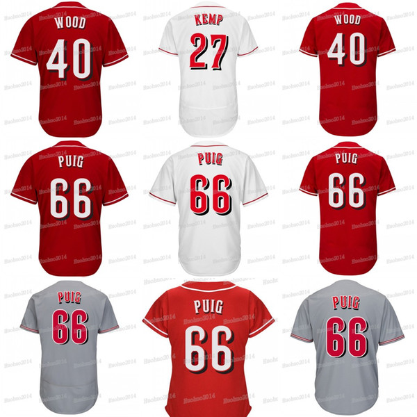 Cincinnati 66 Yasiel Puig Matt Kemp Curt Casali Alex Wood Joey Votto Adam Duvall Kyle Farmer Eugenio Suarez Peraza Scooter Gennett Jersey