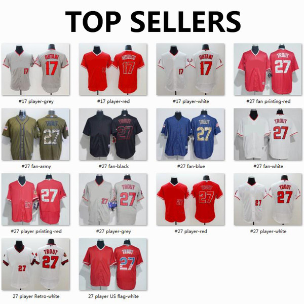 27 Mike Trout Los Angeles Angels Jersey 150th 17 Shohei Ohtani Majestic Scarlet Alternate FlexBase CoolBase Authentic Collection Jerseys