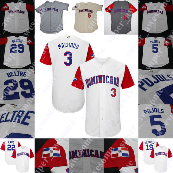 Dominican Republic Baseball Jersey Albert Pujols Adrian Beltre Bartolo Colon Hanley Ramirez Nelson Cruz Robinson Cano Vladimir Guerrero