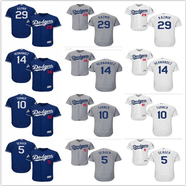 2018 custom Men's Women LA Los Angeles Dodgers Jersey #5 Corey Seager 14 Enrique Hernandez 29 Scott Kazmir 10 Justin Turne Baseball Jerseys