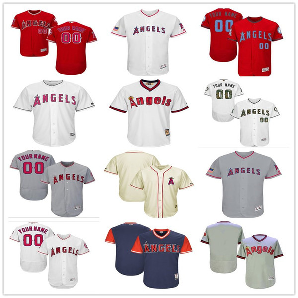 2018 custom Men's women youth Los Angeles Angels Jersey Any Your name and your number Home Blue Grey White Kids Girls Baseball Jerseys