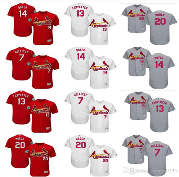 custom Men's women youth St. Louis Cardinals Jersey #13 Matt Carpenter 7 Matt Holliday 20 Lou Brock 14 Ken Boyer home kids Baseball Jer