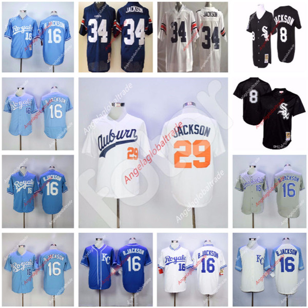 Bo Jackson baseball Jersey Kansas City 16 Aubrun Tigers 29 Bo Jackson Jersey Chicago #8 Bo Jackson Jersey Sttiched baseball shirts