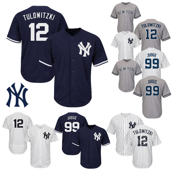 New York 99 Aaron Judge Yankees Baseball Jerseys 12 Troy Navy Blue Cool Base Stitched Baseball Jersey