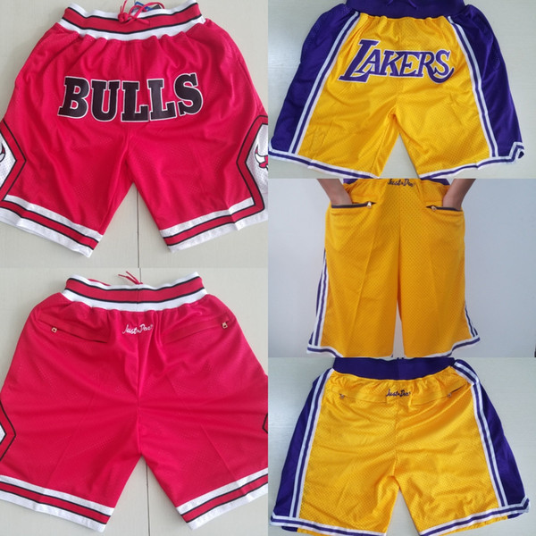 Chicago Just Don Shorts Los Angeles Just Don Shorts Lining Split Joint Sports Pants Man Red Basketball Pants