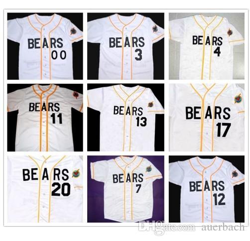 Bad News Bears 12 Tanner Boyle 3 Kelly Leak Baseball Jersey Bail Bonds #4 #7 #11#13 #14 #17 #20 #22 #33 #44 #77 Stitched Numbers