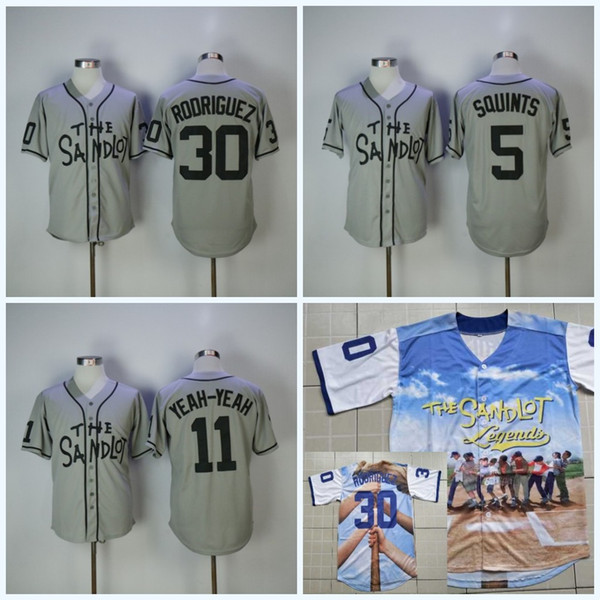 Stitched Sandlot Benny 'The Jet' Rodriguez 30 Movie Jersey Men 5 Michael 'Squints' Palledorous 11 Alan Yeah-Yeah McClennan Baseball Jersey