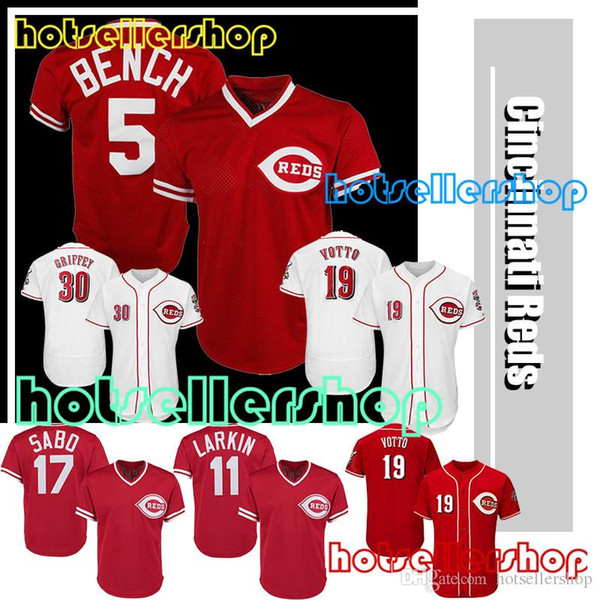 cincinnati reds jersey baseball jerseys mlb jerseys 5 Johnny Benc 30 Ken Griffey Jr 19 Joey Votto 14 Pete Rose 17 Chris Sabo 11 Barry Larkin