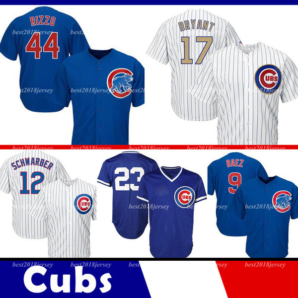 Chicago Jersey Cubs Coolbase 9 Javier Baez Jersey 12 Kyle Schwarber 23 Ryne Sandberg 22 Jason Heyward