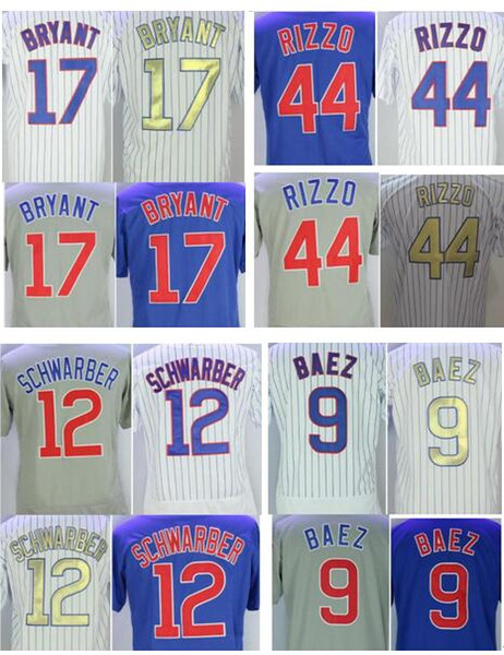 Men women youth kids Chicago 9 Javier Baez 17 44 Rizzo 12 Kyle Schwarber 100% stitched jerseys free shipping