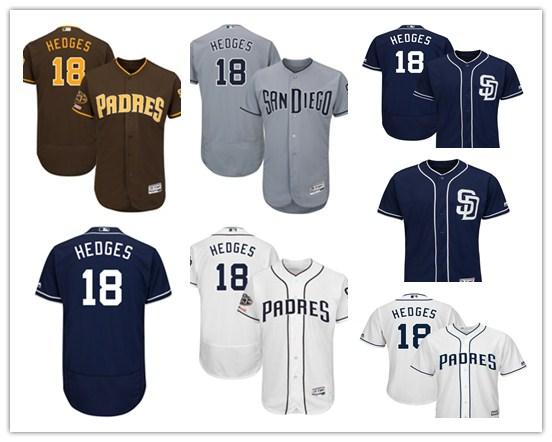 Men's Padres 18 Austin Hedges San Diego Brown 50th Anniversary Alternate Flex Base Player women kids Jersey