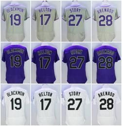 Cheap Stitched Mens 17 Todd Helton 28 Nolan Arenado 19 Charlie Blackmon 27 Trevor Story White Purple Grey Flex Base