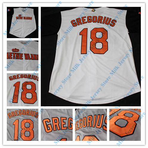 Netherlands 2017 WBC Jersey 1 Xander Bogaerts 18 Didi Gregorius 2 Andrelton Simmons 74 Kenley Jansen Jerseys White Grey