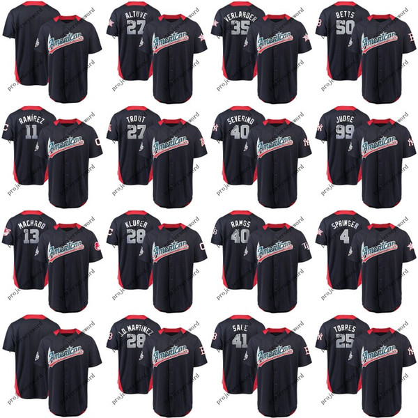 Mens American League Jersey Gleyber Torres George Springer Jose Ramirez Mike Trout Justin Verlander Aaron Judge 2018 All-Star Game Jerseys