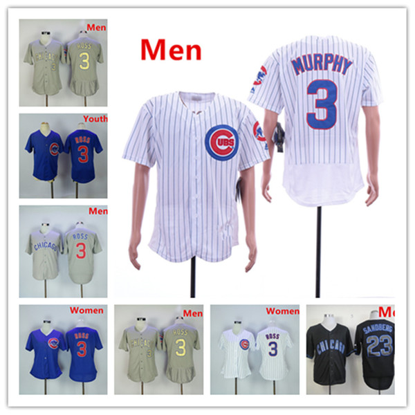 Chicago 23 Ryne Sandberg Jersey Cubs 3 David Ross White Blue Grey 2017 Gold Program Baseball Jerseys