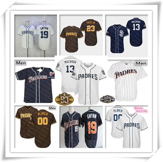 San Diego 13 Manny Machado Padres Jersey Baseball Fernando Tatís Jr. Eric Hosmer Wil Myers Tony Gwynn Trevor Hoffman Men Women Kids Custom