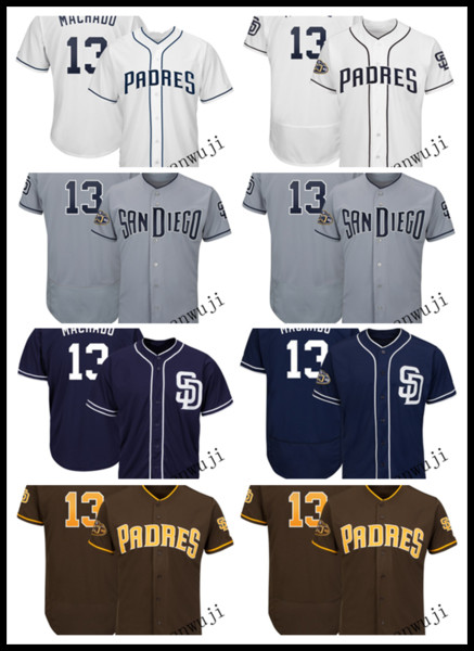 Jersey 13 Manny Machado Stitched Men's Blue White Gray coffee Cool Base Player Baseball Jerseys