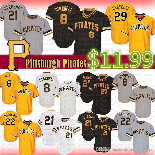 8 Willie Stargell Pittsburgh Baseball Jersey Pirates 29 Francisco Cervelli 21 Roberto Clemente 27 Kent Tekulve 6 Starling Marte 22 McCutchen