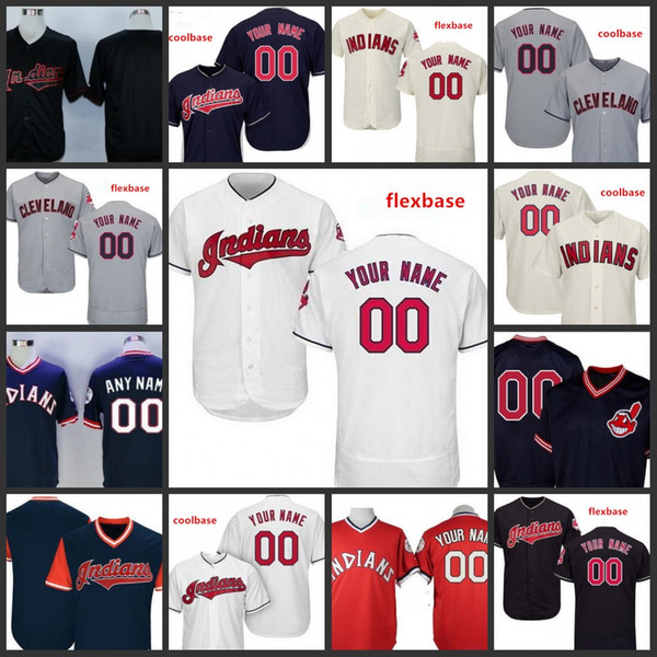 Custom 2019 Indians Stitched Jersey Mens 12 Francisco Lindor 99 Rick Vaughn Cleveland 7 Kenny Lofton All Sewn Embroidered Jerseys