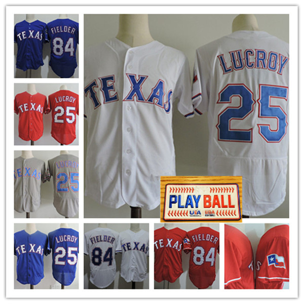 Mens 84 Prince Fielder Jerseys Stitched white grey #25 Jonathan Lucroy Flex base Base baseball Jersey S-3XL