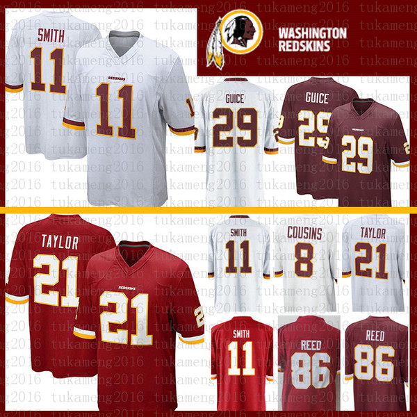 Best quality Washington 11 Alex Smith 21 Sean Taylor Redskins Jersey 72 Eric Fisher 86 Reed 29 Derrius Guice Jerseys Mens 8 Kirk Cousins