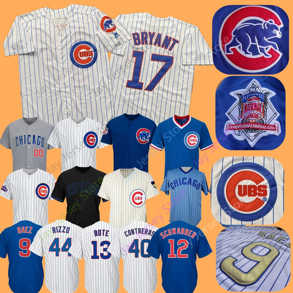 Custom Cubs Jersey Baez Schwarber Banks Bote Bryant Zobrist Sosa Heyward Sandberg Hamels Contreras Rizzo Quintana Chicago Women Youth Kid