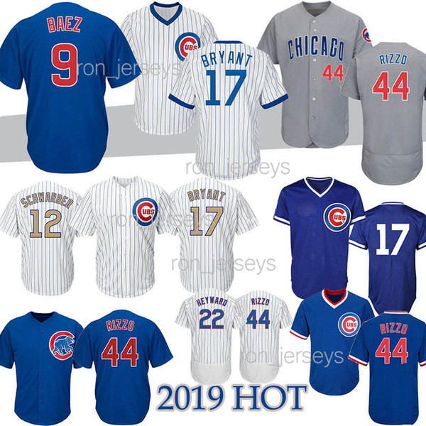 9 Baez 44 Rizzo Chicago Baseball jerseys Cubs 17 Bryant 12 Kyle Schwarber 22 Jason Heyward Best selling Jersey TOP quality