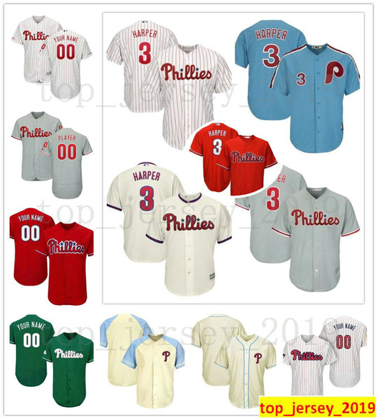 Philadelphia Men Phillies 3 Bryce Harper 4 Scott Kingery 20 Mike Schmidt 17 Rhys Hoskins 27 Aaron Nola Darren Daulton Maikel Franco Jersey