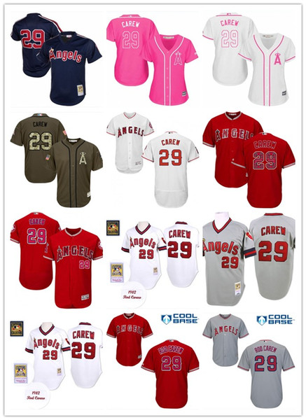 2018 top Los Angeles Angels of Anaheim #29 Rod Carew Jerseys men#WOMEN#YOUTH#Men's Baseball Jersey Majestic Stitched Professional sportswear