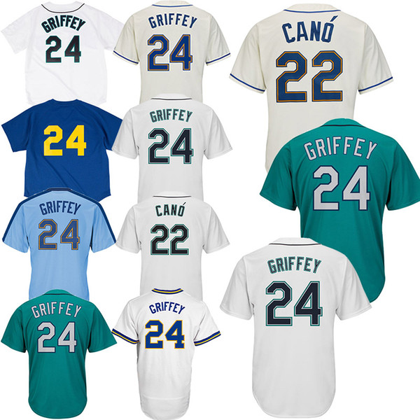 Mariners Baseball Jerseys 22 Robinson Cano Jerseys embroidery logo High quality fabric High quality fabric High quality fabric