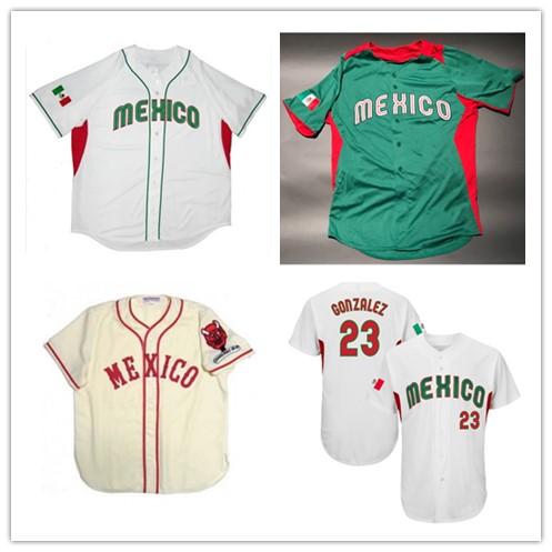 Men's Women's Youth Adrian Gonzalez Player Jersey 1957 Mexico City Diablos Rojos Home Championship patch Baseball Jersey