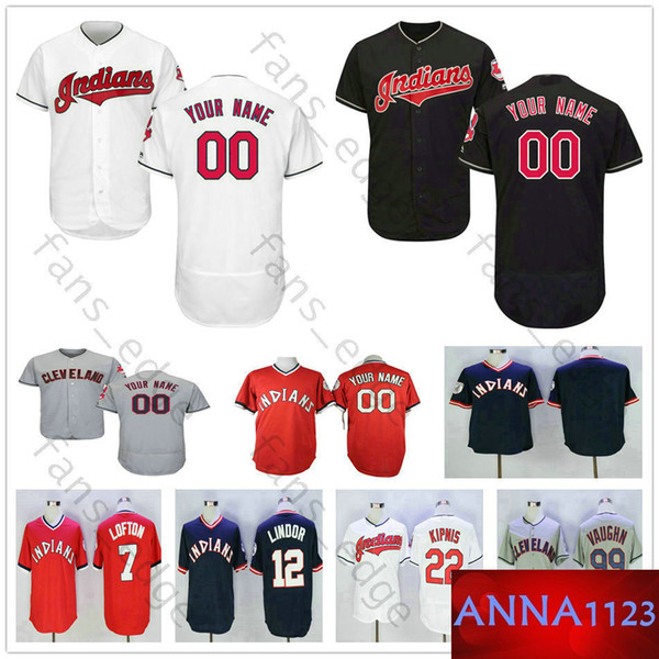 Custom Cleveland #99 Ricky Vaughn Jim Thome Yan Gomes Mike Clevinger Men Women Kids Youth Indians Baseball Jerseys