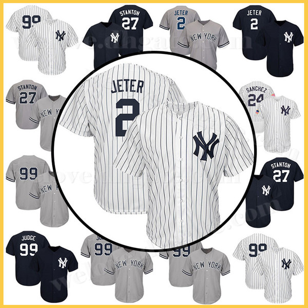 Mens New York 99 Aaron Judge 2 Derek Jeter Yankees Baseball jersey 27 Giancarlo Stanton 24 23 Don Mattingly jerseys Free Shipping Wholesale