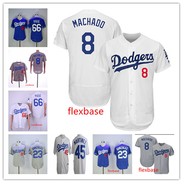 Los Angeles Yasiel Puig Jersey Dodgers Adrian Gonzalez Manny Machado Pedro Martinez Sergio Romo Men Baseball Jerseys