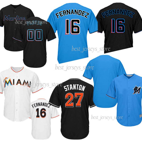 Miami Baseball Jerseys Marlins 16 Jose Fernandez 27 Stanton Hot Sale Jersey Can be customized shirt