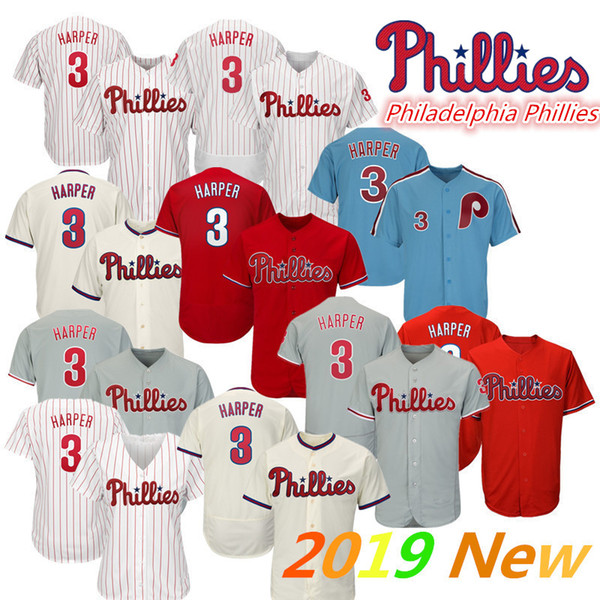 Phillies Bryce Harper Jersey white Red Grey Blue Philadelphia baseball jersey