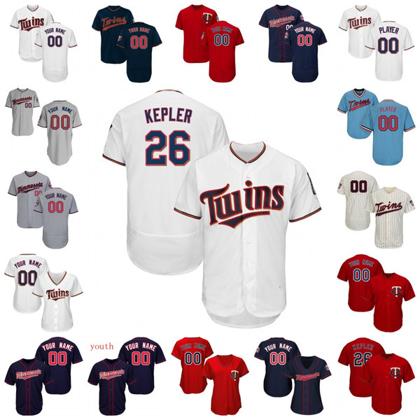 Twins Byron Buxton Jersey Minnesota Max Kepler Puckett Eddie Rosario Miguel Sano Carew Brian Dozier Cruze Gonzalez Mauer Men Women Youth