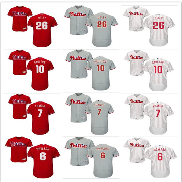 2019 custom Men's women youth Philadelphia Phillies Jersey #6 Ryan Howard 26 Chase Utley 7 Maikel Franco 10 Darren Daulton Baseball Jerseys