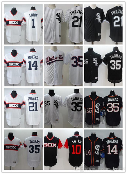 custom Men women youth Chicago White Sox Jerseys #1 Adam Eaton 35 Frank Thomas 14 Paul Konerko 21 Todd Frazier 10 YO YO Baseball Jerseys